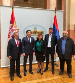 12 April 2021 The members of the PFG with Kazakhstan with Kazakh Ambassador to Serbia, H.E. Gabit Syzydikbekov